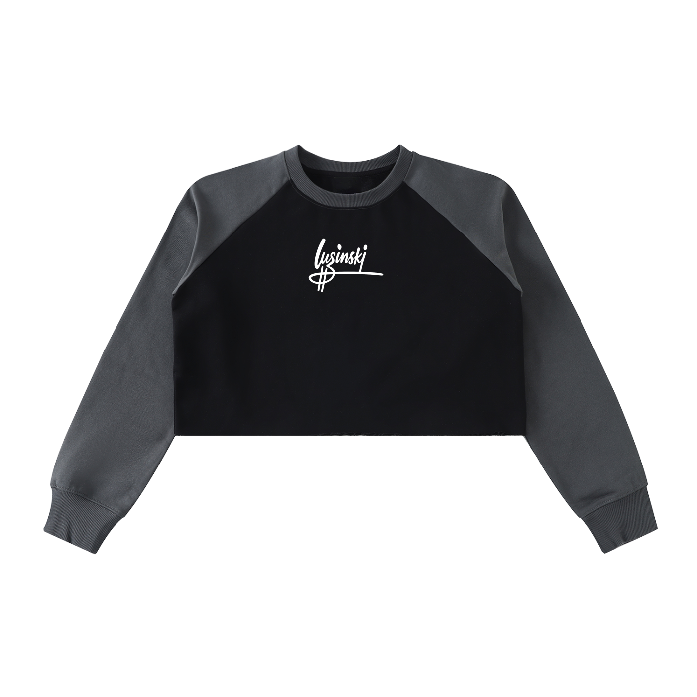 Luzinski Signature Raw-Hem Crop Sweatshirt