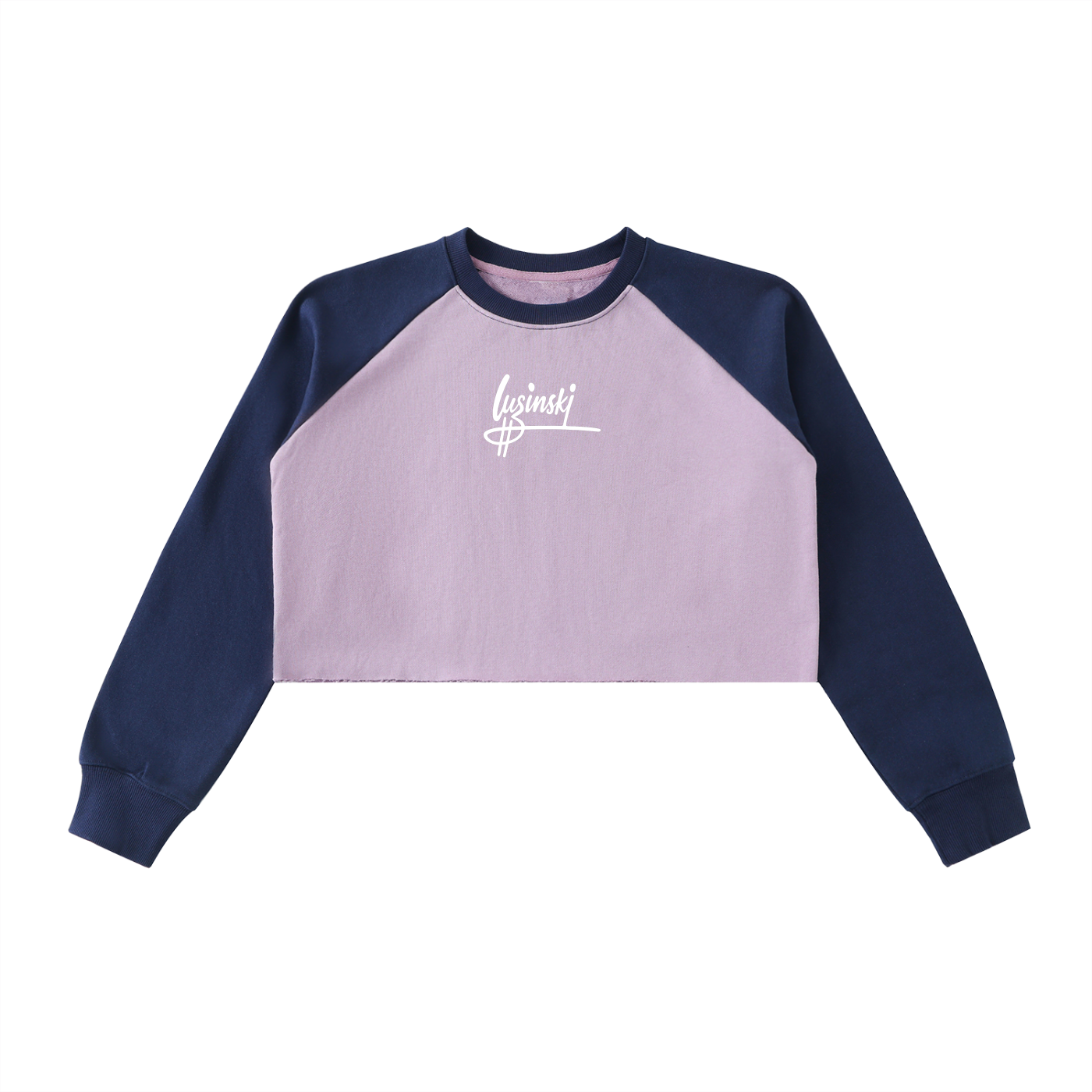 Luzinski Signature Raw-Hem Crop Sweatshirt