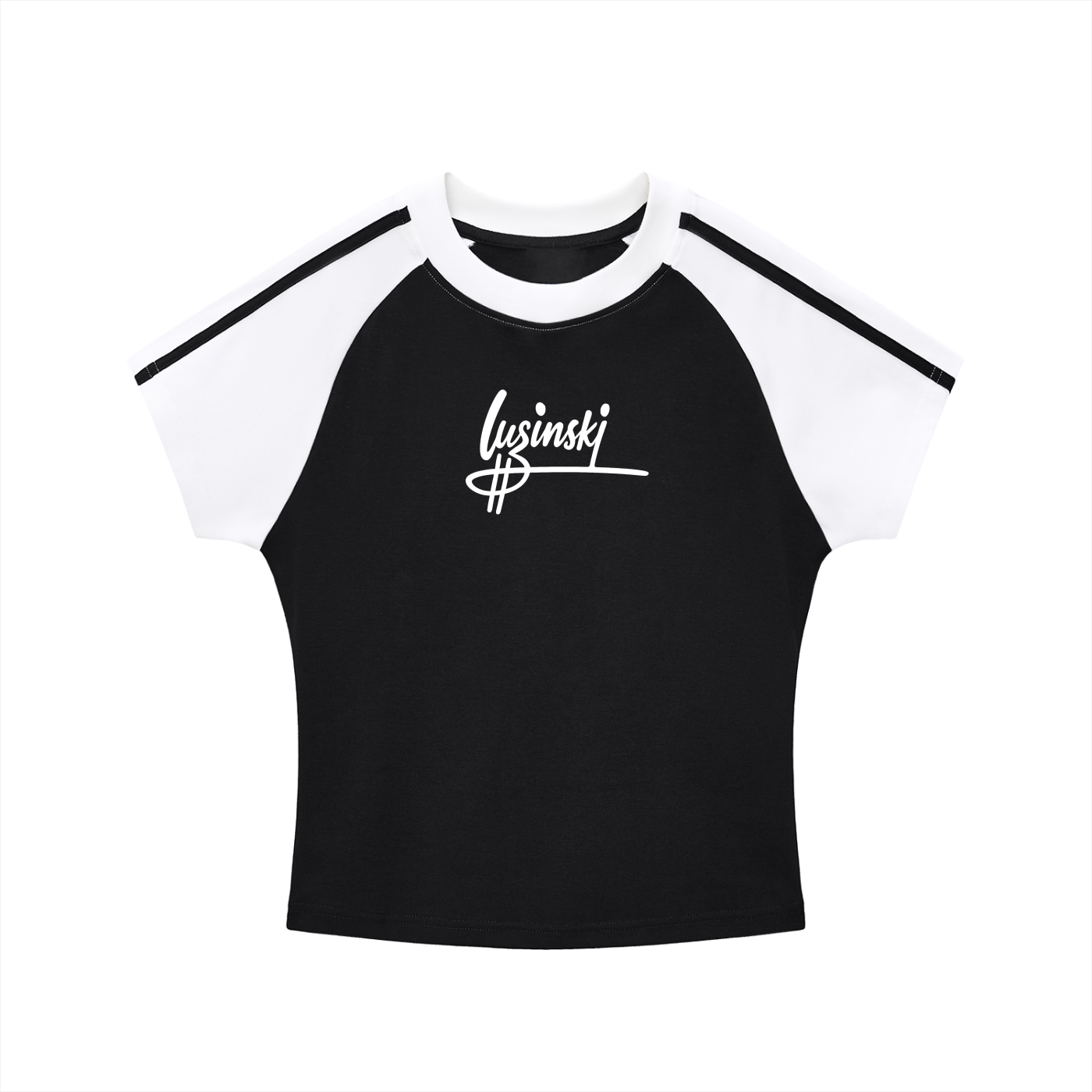 luzinski contrast Stripes Bodycon Raglan Sleeve T-Shirt