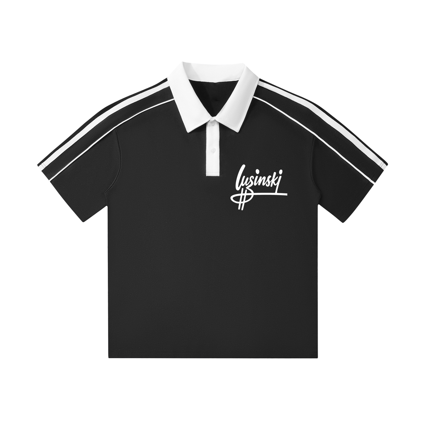 Contrast Collar Short-Sleeve Polo Shirt