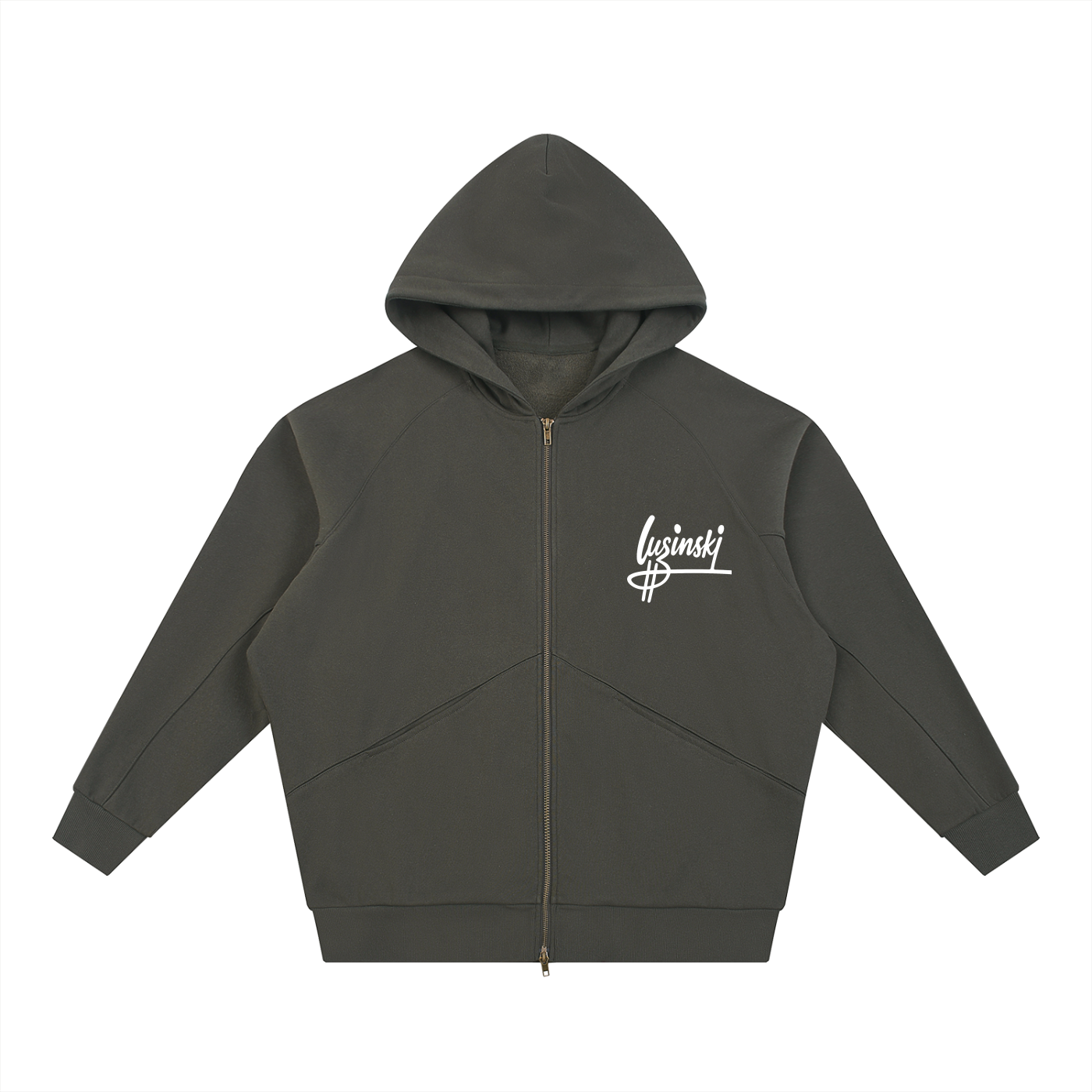 Dolman Sleeve Zip-Through Fleece Hoodie