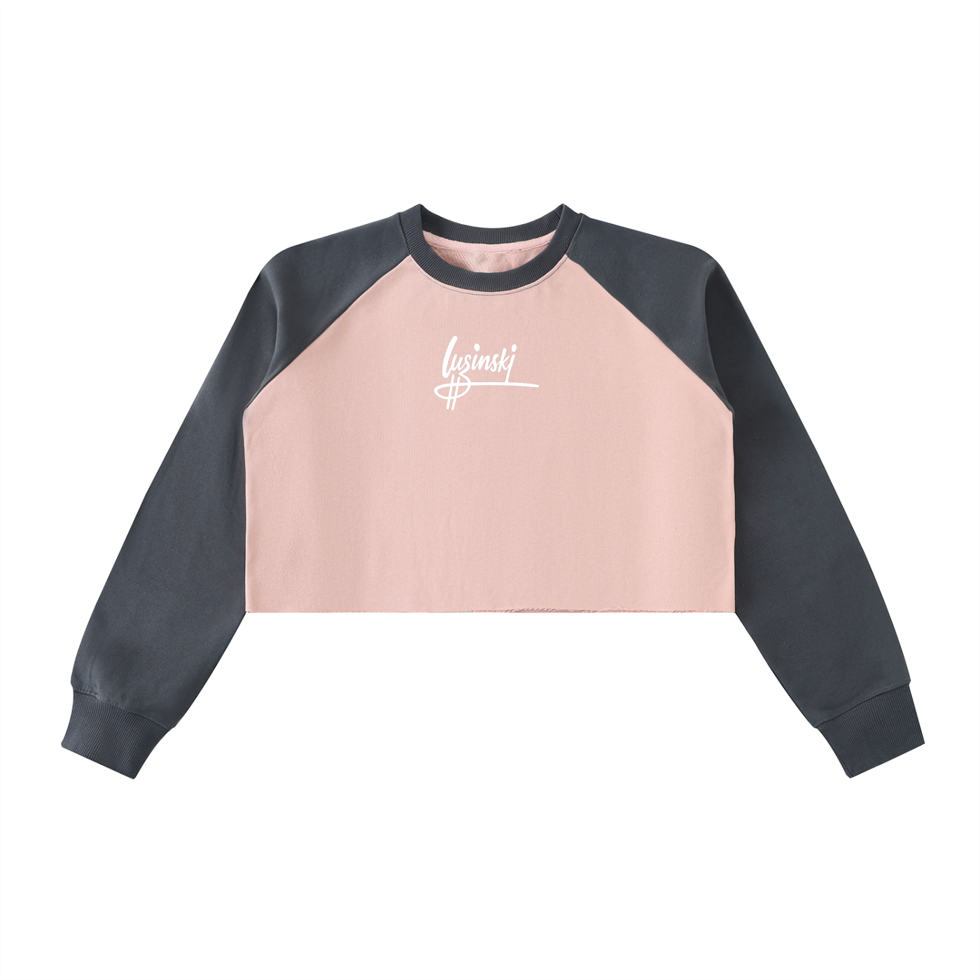 Luzinski Signature Raw-Hem Crop Sweatshirt
